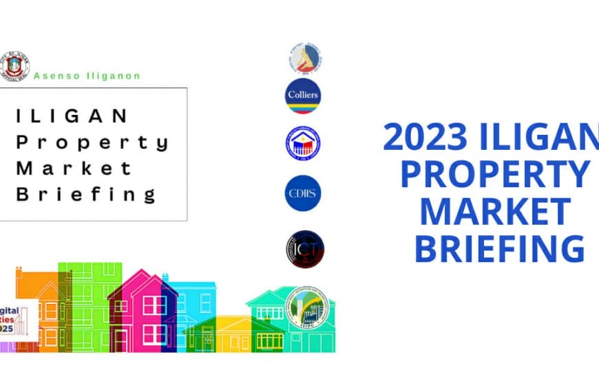 Colorful houses with logos and text reading 2023 Iligan City Property Market Briefing.