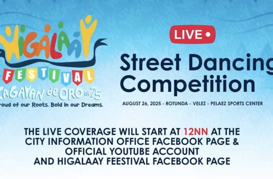 higalaay street dancing 2025 banner with event details and livestream information.