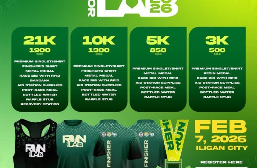 poster for run for la 2026 shows race details, shirts, medals, dates, prizes, and a qr code for registration.