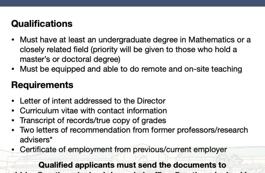 up institute of mathematics hiring full time faculty; lists qualifications, requirements, and nov 28, 2025 deadline.