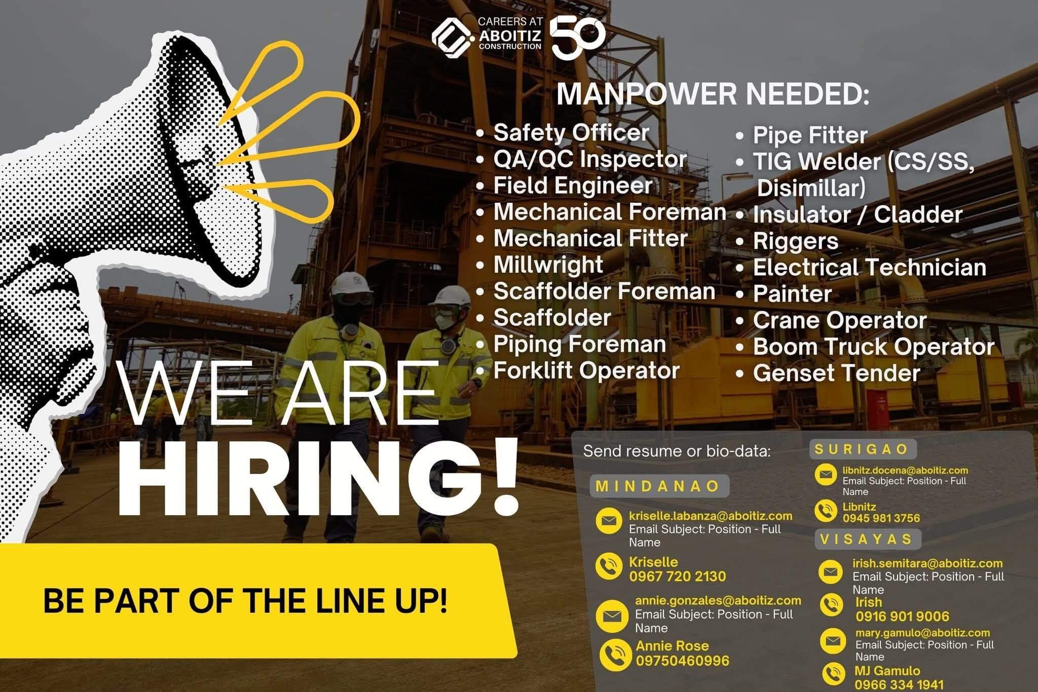 a poster for a job.