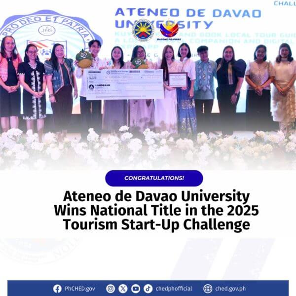 Ateneo de Davao University Wins National Title in 2025 Tourism Start-Up Challenge