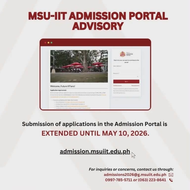 msu iit admission deadline extended to may 10, 2026; apply now via the portal—contact info and link provided.